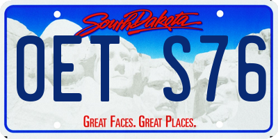 SD license plate 0ETS76