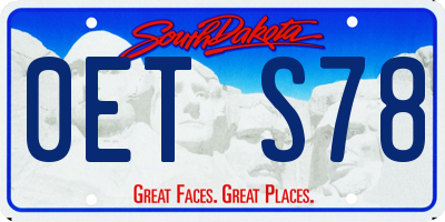 SD license plate 0ETS78