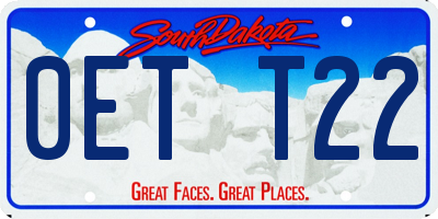 SD license plate 0ETT22