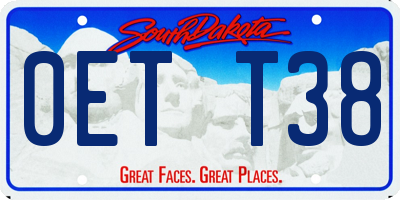 SD license plate 0ETT38