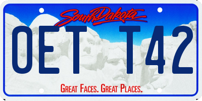 SD license plate 0ETT42