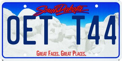 SD license plate 0ETT44