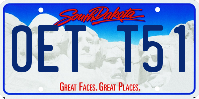 SD license plate 0ETT51