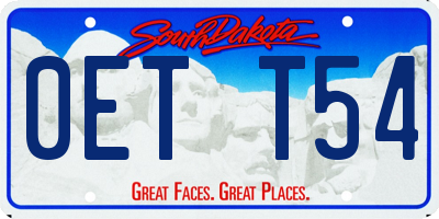 SD license plate 0ETT54