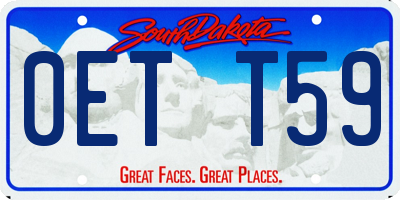 SD license plate 0ETT59