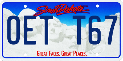 SD license plate 0ETT67