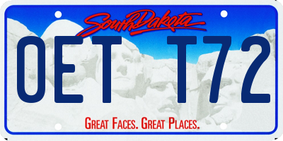 SD license plate 0ETT72