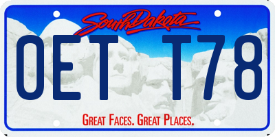 SD license plate 0ETT78
