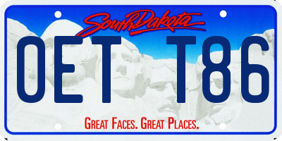 SD license plate 0ETT86