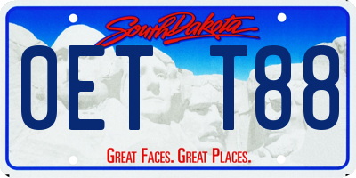 SD license plate 0ETT88