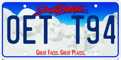 SD license plate 0ETT94