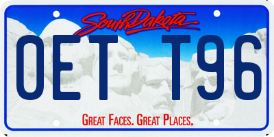 SD license plate 0ETT96