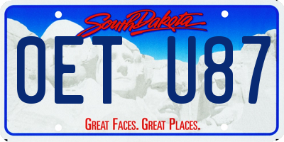 SD license plate 0ETU87