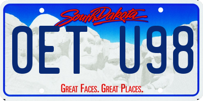 SD license plate 0ETU98