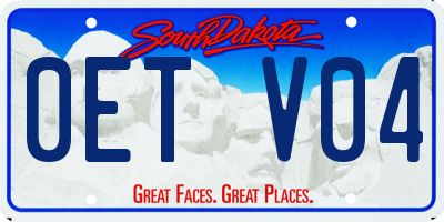 SD license plate 0ETV04