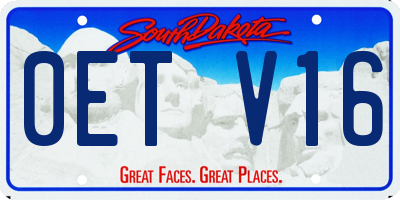 SD license plate 0ETV16