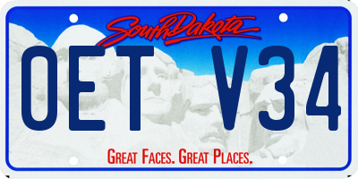 SD license plate 0ETV34
