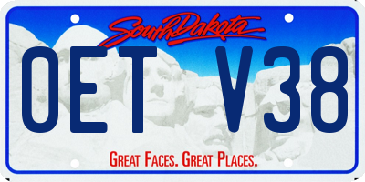 SD license plate 0ETV38