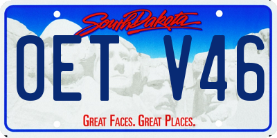 SD license plate 0ETV46