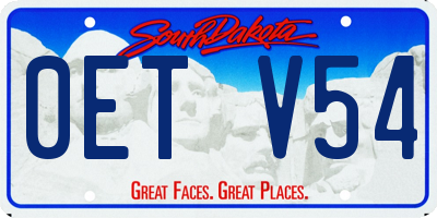 SD license plate 0ETV54