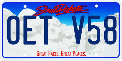 SD license plate 0ETV58