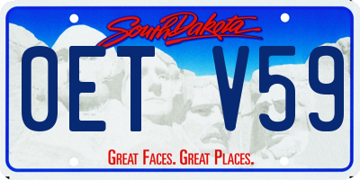 SD license plate 0ETV59