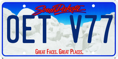 SD license plate 0ETV77