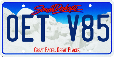SD license plate 0ETV85