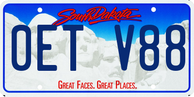 SD license plate 0ETV88