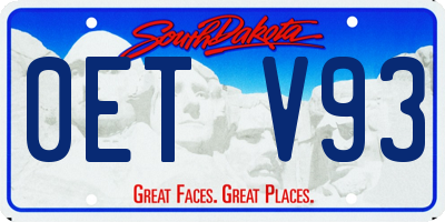 SD license plate 0ETV93