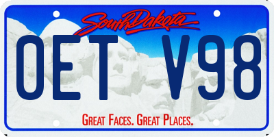 SD license plate 0ETV98