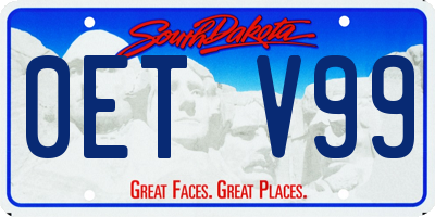 SD license plate 0ETV99