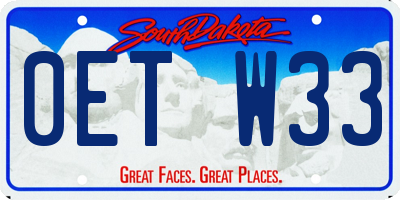 SD license plate 0ETW33