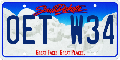 SD license plate 0ETW34