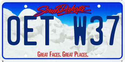 SD license plate 0ETW37