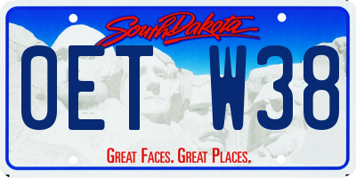 SD license plate 0ETW38