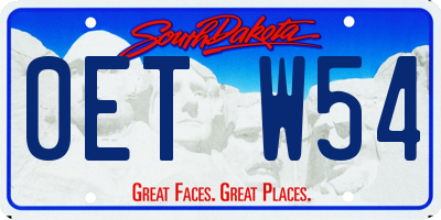 SD license plate 0ETW54