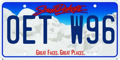 SD license plate 0ETW96