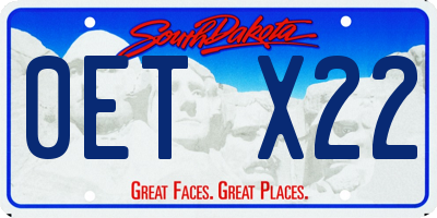 SD license plate 0ETX22