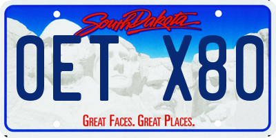 SD license plate 0ETX80