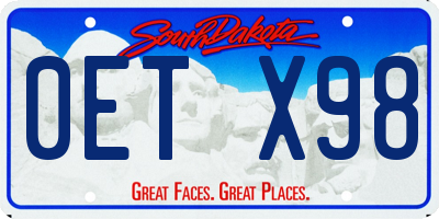 SD license plate 0ETX98