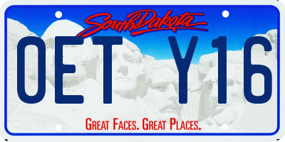 SD license plate 0ETY16