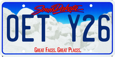SD license plate 0ETY26