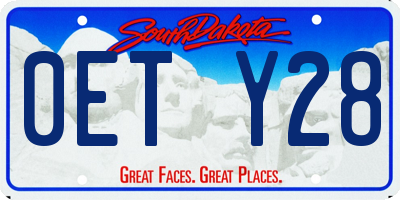 SD license plate 0ETY28