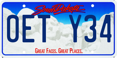SD license plate 0ETY34