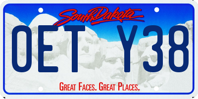 SD license plate 0ETY38