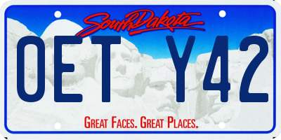 SD license plate 0ETY42