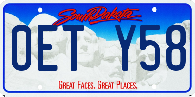 SD license plate 0ETY58
