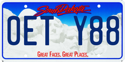 SD license plate 0ETY88