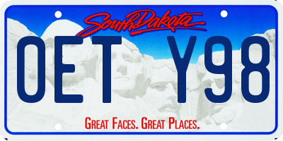 SD license plate 0ETY98